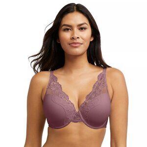 Bali® One Smooth U® Comfort Stretch Lace Bra Color: Currant Purple Size: 38